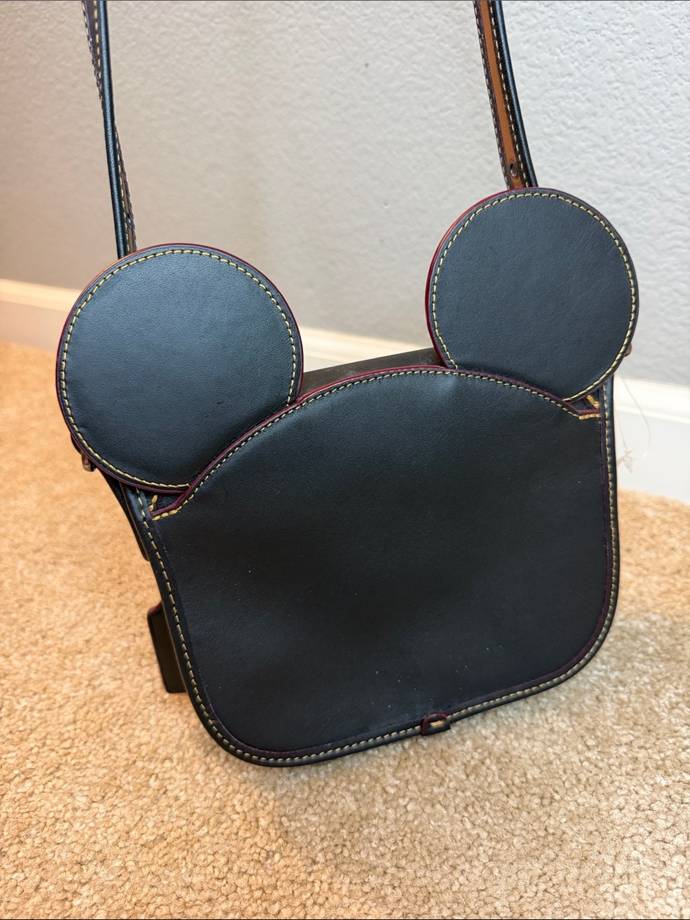 Coach x Disney Mickey Mouse Ears Patricia Leather Saddle Bag Crossbody Bag NEW - Picture 5 of 13